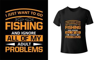 Fishing t shirt design vector