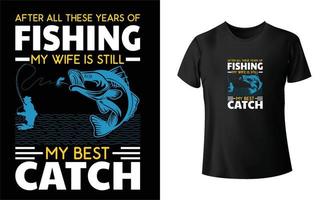 diseño de camiseta de pesca vector