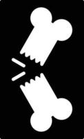 Broken Bone Glyph Icon vector
