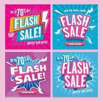 Flash Sale Social Media Posts vector