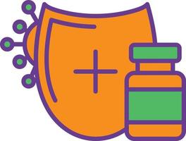 Shield Line Filled Two Color vector