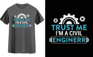 diseño de camiseta de ingeniero vector