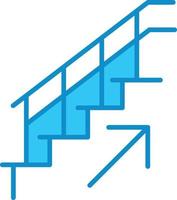 línea de escaleras llena de azul vector