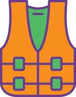 Life Vest Line Filled Two Color vector