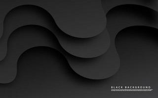 Abstract black wave shape background vector