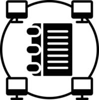 icono de glifo de base de datos vector