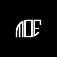 diseño de logotipo de letra moe sobre fondo negro. concepto de logotipo de letra inicial creativa moe. diseño de letras moe. vector