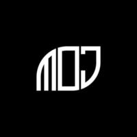 MOJ letter logo design on black background. MOJ creative initials letter logo concept. MOJ letter design. vector
