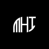 diseño de logotipo de letra mhi sobre fondo negro. concepto de logotipo de letra de iniciales creativas mhi. diseño de letra mhi. vector
