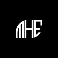 MHE letter logo design on black background. MHE creative initials letter logo concept. MHE letter design. vector