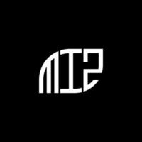 diseño de letras miz. diseño de logotipo de letras miz sobre fondo negro. concepto de logotipo de letra de iniciales creativas miz. diseño de letras miz. diseño de logotipo de letras miz sobre fondo negro. metro vector