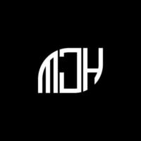 t. mjh letter design.mjh letter logo design sobre fondo negro. concepto de logotipo de letra de iniciales creativas mjh. diseño de letra mjh. vector