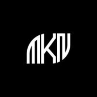 mkn letter design.mkn letter logo design sobre fondo negro. concepto de logotipo de letra de iniciales creativas mkn. mkn letter design.mkn letter logo design sobre fondo negro. metro vector