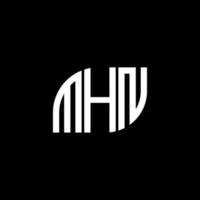 diseño del logotipo de la letra mhn sobre fondo negro. concepto de logotipo de letra de iniciales creativas mhn. diseño de letras mhn. vector