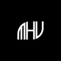 MHV letter logo design on black background. MHV creative initials letter logo concept. MHV letter design. vector