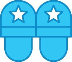 Slippers Line Filled Blue vector