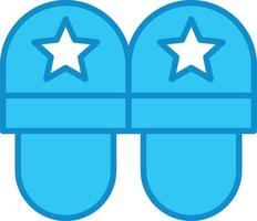 Slippers Line Filled Blue vector