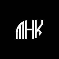 diseño del logotipo de la letra mhk sobre fondo negro. concepto de logotipo de letra de iniciales creativas mhk. diseño de letras mhk. vector