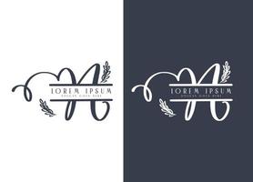 Letter N Minimalist Floral logo design template vector