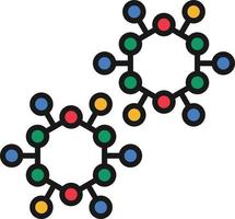 Molecule Structure Line Filled vector