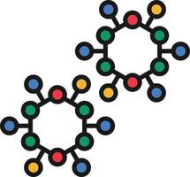 Molecule Structure Line Filled vector