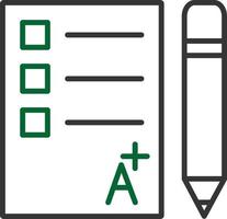 línea de examen de dos colores vector