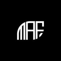 diseño de letras maf. diseño de logotipo de letras maf sobre fondo negro. concepto de logotipo de letra de iniciales creativas maf. diseño de letras maf. diseño de logotipo de letras maf sobre fondo negro. metro vector