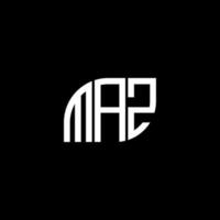 diseño del logotipo de la letra maz sobre fondo negro. concepto de logotipo de letra de iniciales creativas de maz. diseño de letras maz. vector