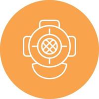 Diving Helmet Line Circle Multicolor vector