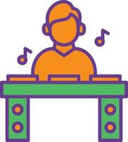 DJ Line Filled Two Color vector