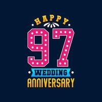 Happy 97th Wedding Anniversary celebration vector