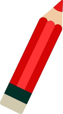 Red pencil with rubber