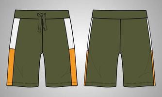 Boys Sweat Shorts pants flat style vector Illustration template