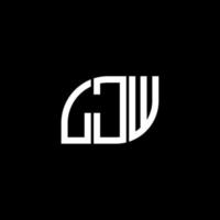 Diseño de letras ljw. Diseño de logotipo de letras ljw sobre fondo negro. Concepto de logotipo de letra de iniciales creativas ljw. Diseño de letras ljw. Diseño de logotipo de letras ljw sobre fondo negro. yo vector