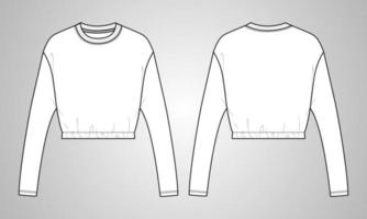Long sleeve t shirt tops blouse vector illustration template for womens