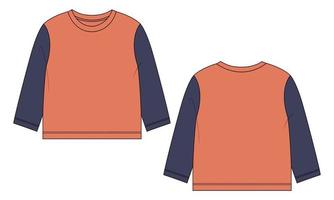 Long sleeve T shirt tops vector illustration template for Kids