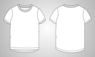 camiseta de manga corta tops planos de moda técnica plantilla de ilustración vectorial para damas vector