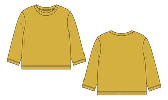 camiseta de manga larga tops plantilla de ilustración vectorial para niños vector
