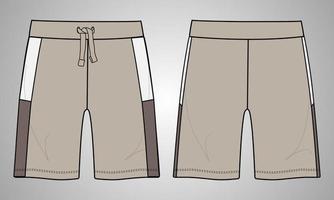 Boys Sweat Shorts pants flat style vector Illustration template