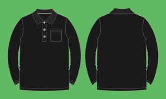 Long sleeve polo shirt vector illustration template