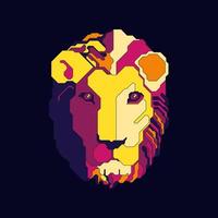 vivid lion face vector