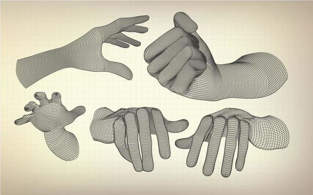 wireframe hand objects
