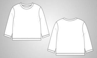 Long sleeve t shirt tops vector illustration template for kids.