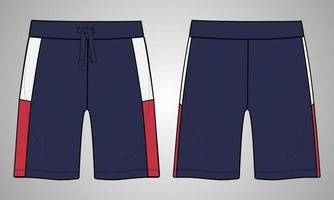 pantalones cortos técnica moda boceto plano vector ilustración plantilla