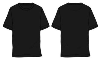 Black T Shirt Front And Back Vector Art, Icons, and Graphics for