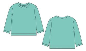 camiseta de manga larga tops plantilla de ilustración vectorial para niños