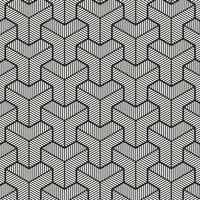 Vector Geometric Seamless Monochrome Pattern