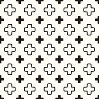 Vector Geometric Seamless Monochrome Pattern