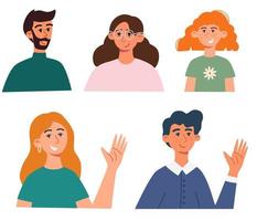 perfil de personas personajes femeninos y masculinos. conjunto de perfiles de usuario. perfecto para redes sociales y presentaciones comerciales, interfaz de usuario, aplicaciones e interfaces. ilustración vectorial vector