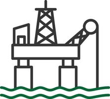 Oil Platform Line Two Color vector